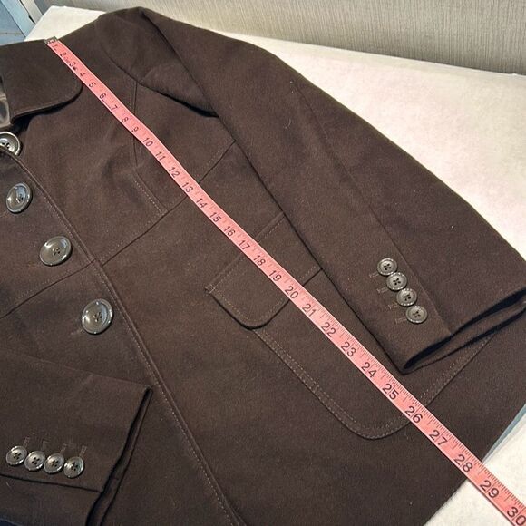 Gap Lightweight Peacoat Jacket Sz Medium Brown Fully Lined Button Front Coat - Picture 7 of 7